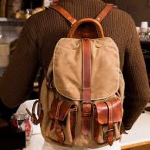 Sandast Tan and Brown Parachute  Or Bucket Backpack